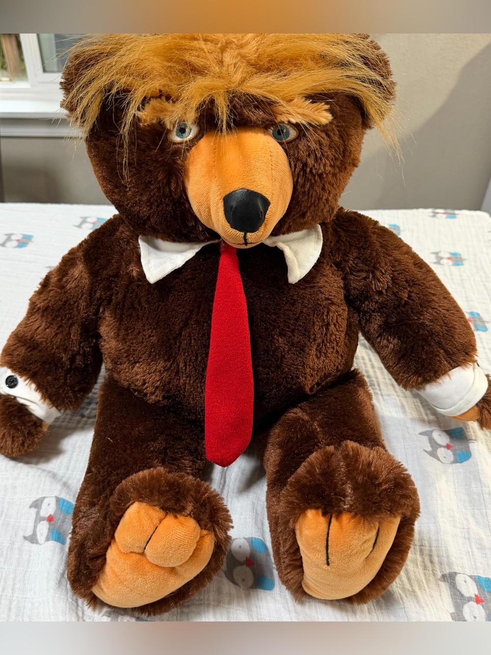 Donald Trump Trumpy Bear Deluxe 22” Plush w/ American Flag